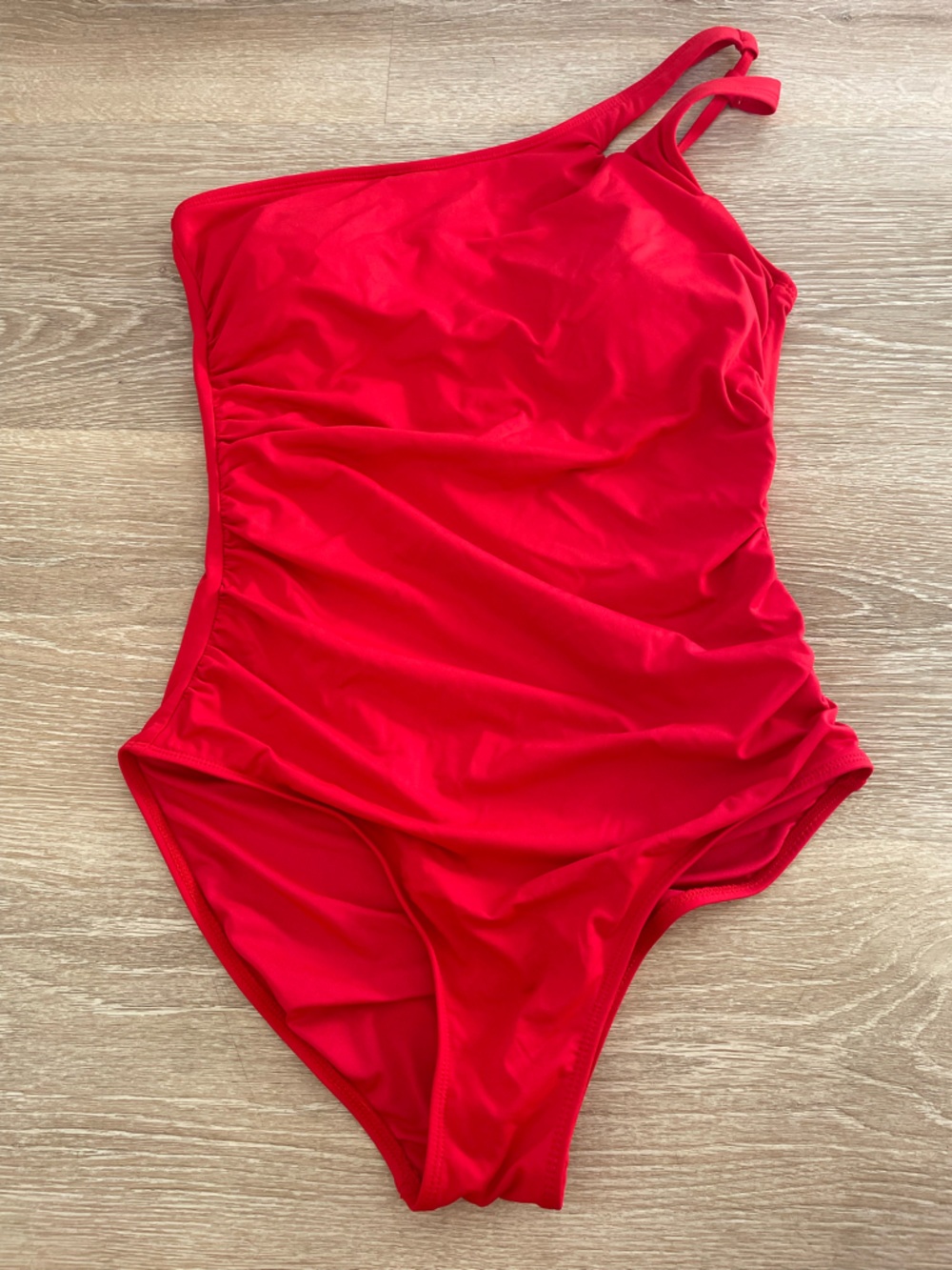 Red One-Shoulder One-Piece Swimsuit